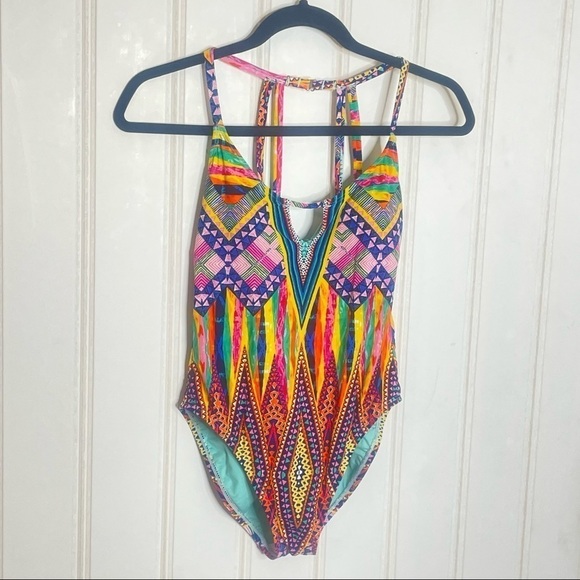 La Blanca Color Me Happy Plunging One-Piece Swimsuit 30 - Picture 3 of 9